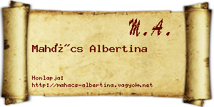 Mahács Albertina névjegykártya